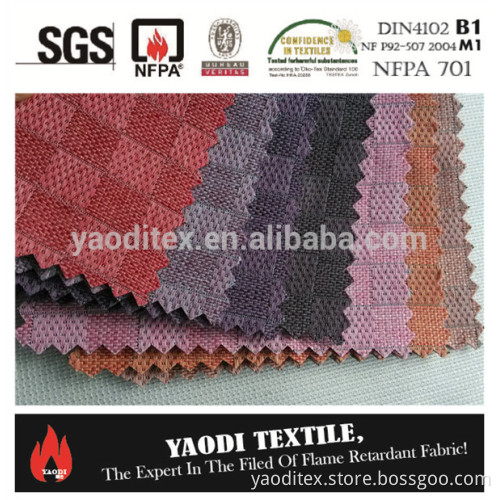 High quality 100 polyester fire retistant upholstery fabric for interor decoration